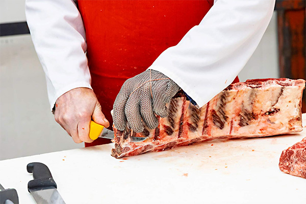 cutting meat